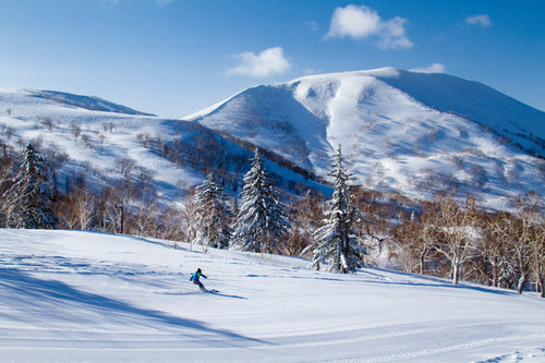喜樂樂 Kiroro 雪場：藍天下的雪道與雪山